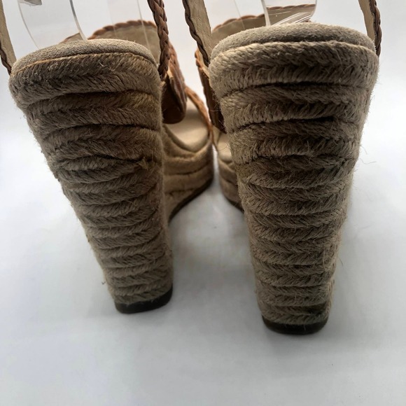 Michael Kors Tan‎ Braided Espadrille Wedge Heel Platform Sz 10 - Picture 6 of 9